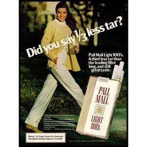 1981 Pall Mall Light Cigarettes Vintage Print Ad Brunette Walking Park Wall Art